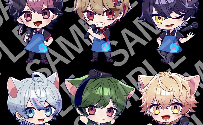 VOISING×まねきねこコラボキャンペーン『シクフォニ』デフォルメキャラクターイラスト