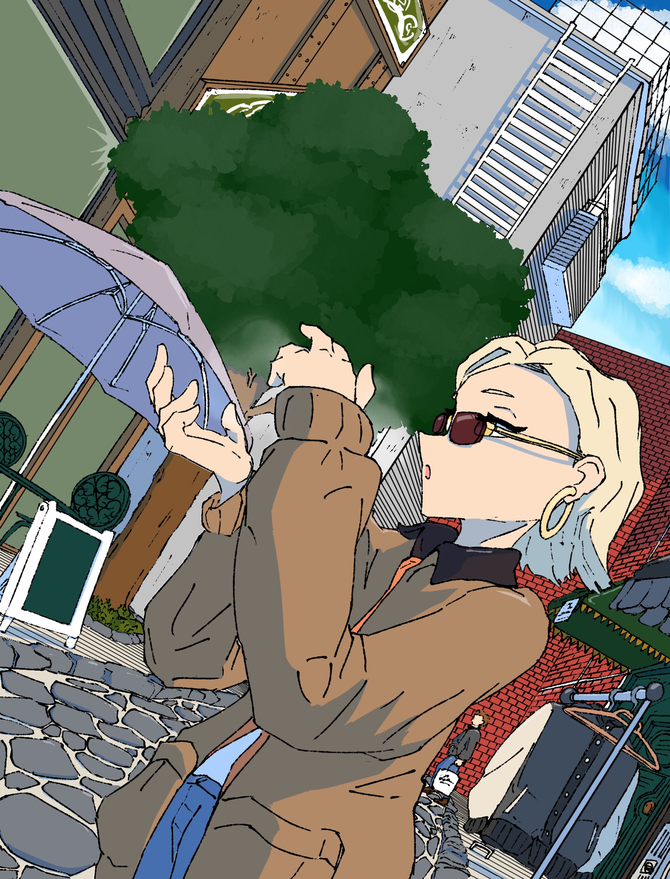 街と女の人-1