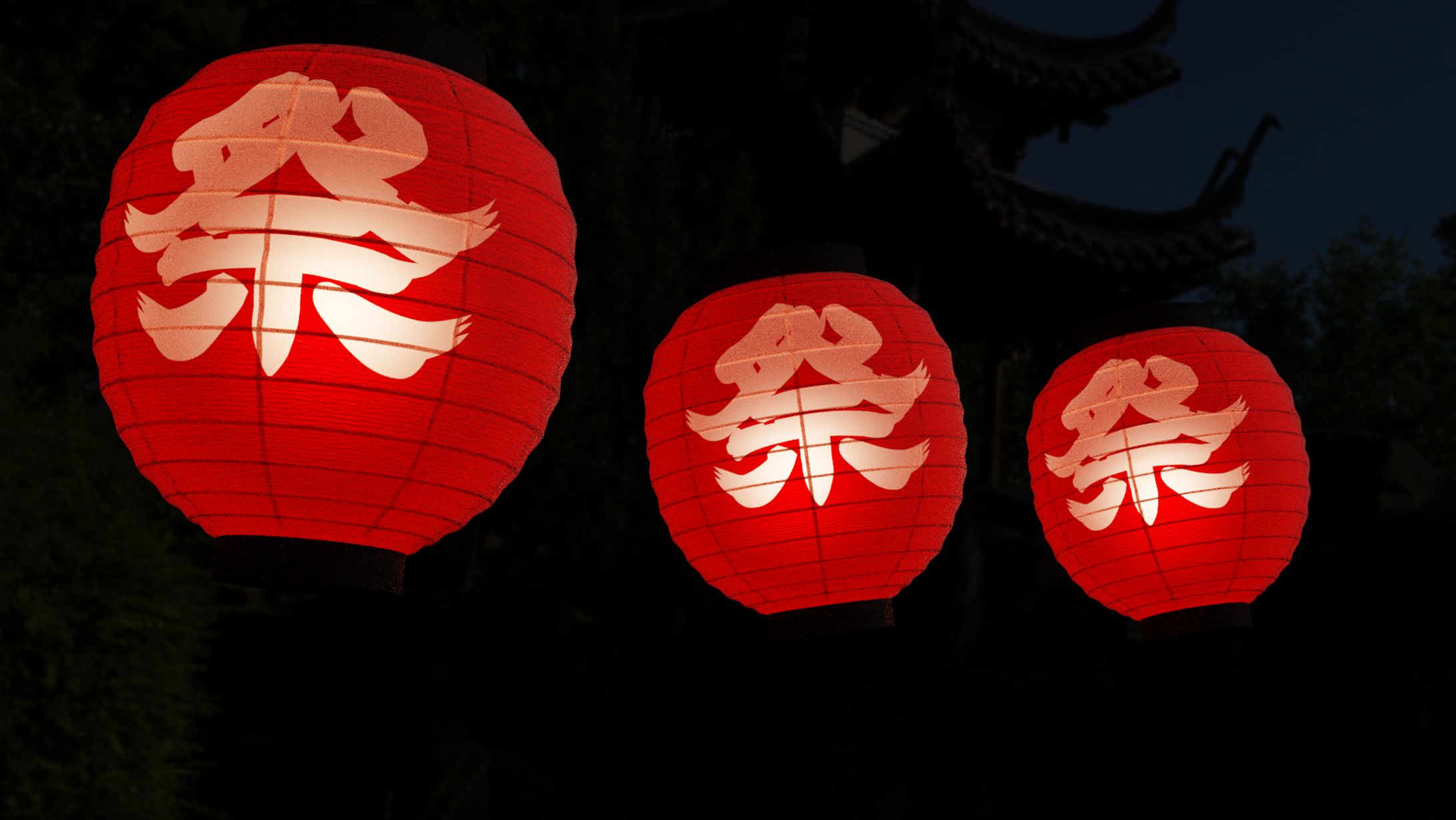 提灯・夏祭り用　3Dモデル-1