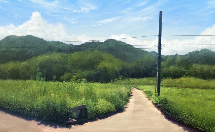 背景差分 田舎道 昼