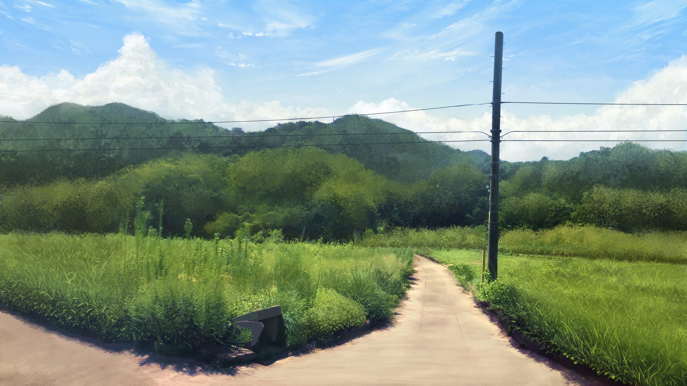 背景差分 田舎道 昼-1