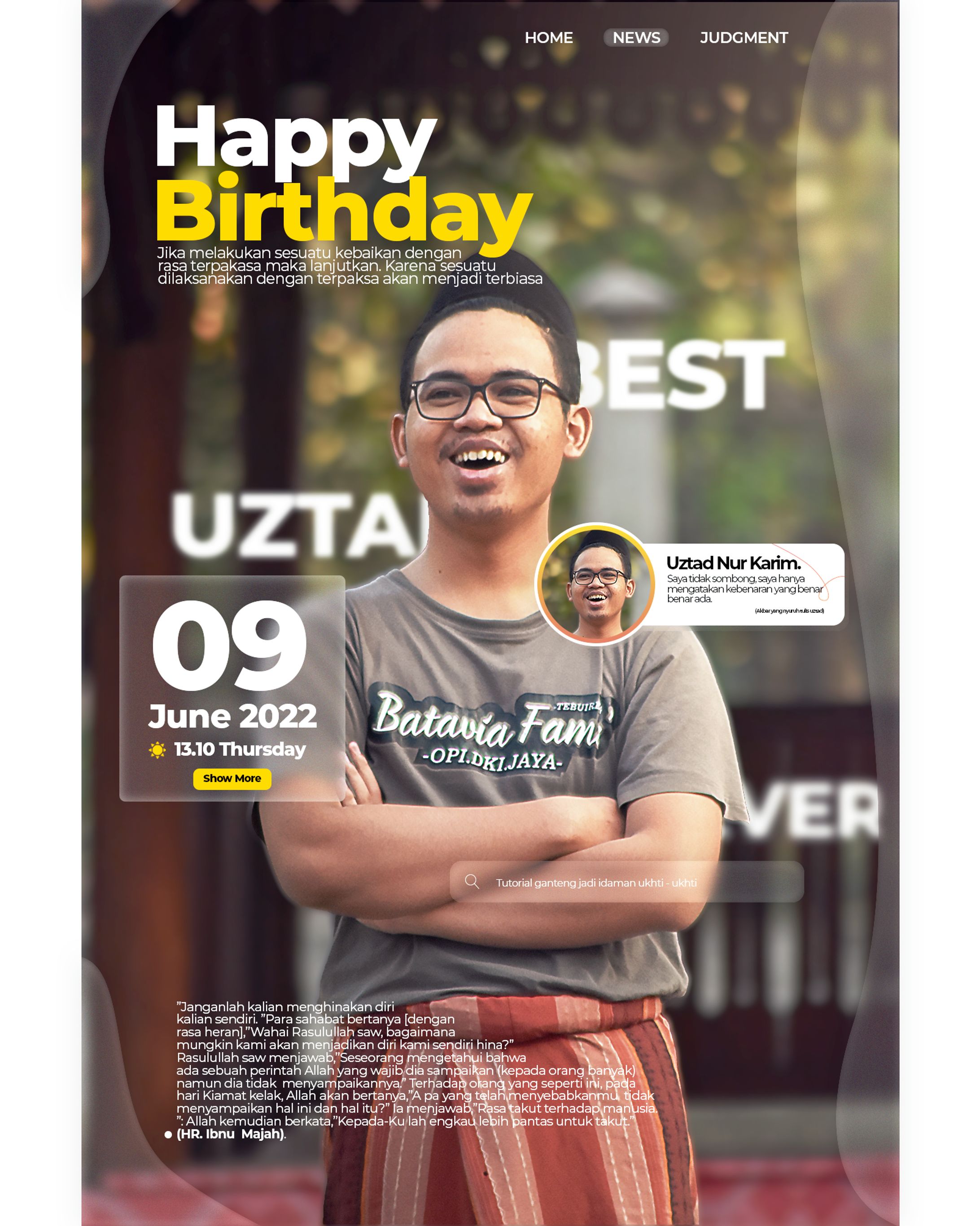 Happy Birthday Uztad Karim! Design UI-1