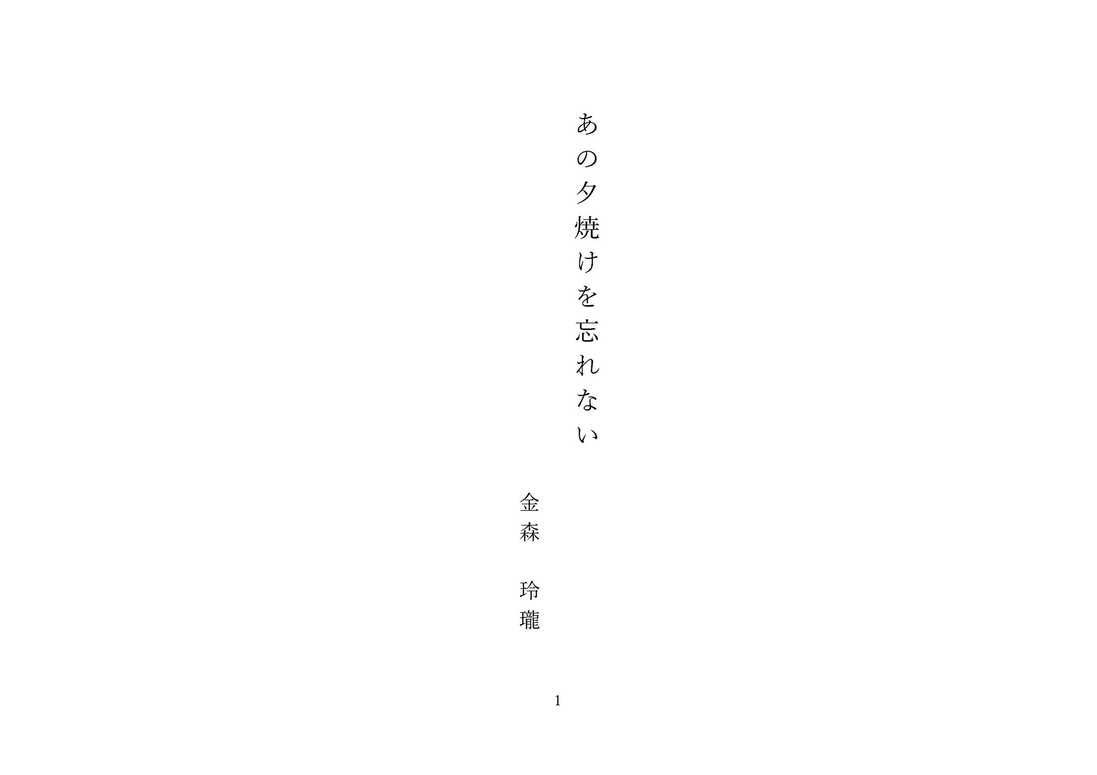 あの夕焼けを忘れない-1
