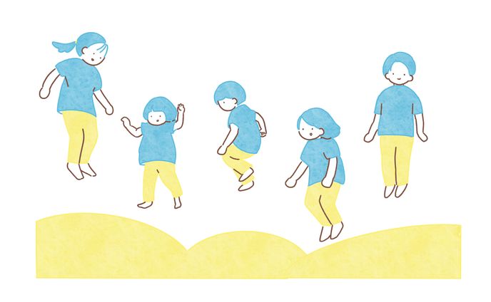 ジャンプする子どもたち