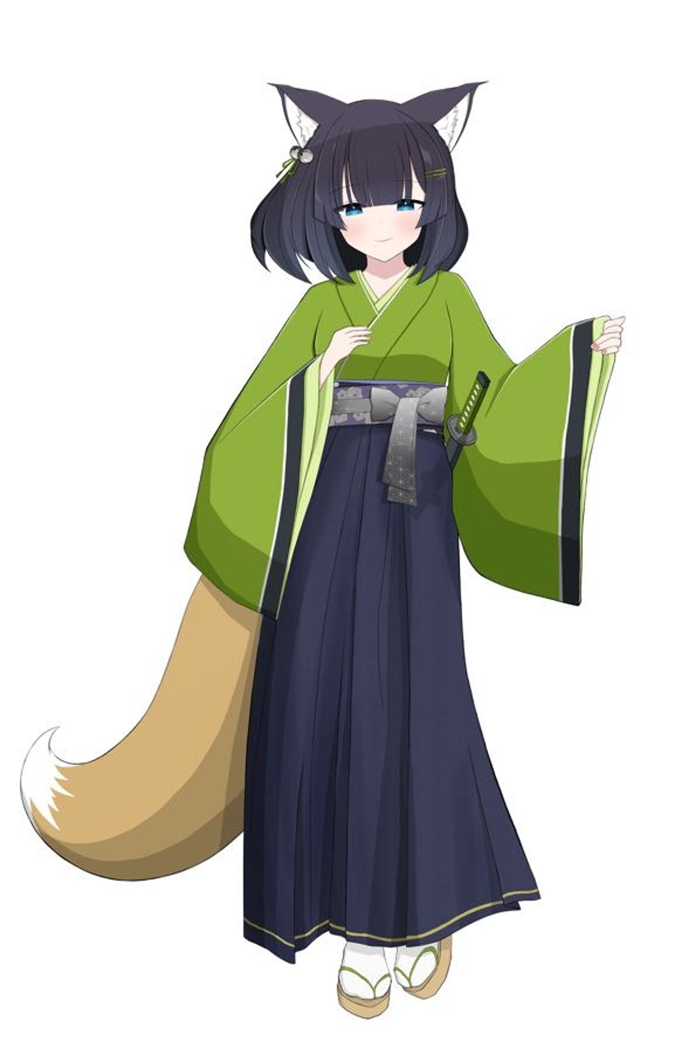 緑イメージケモ耳女の子-1