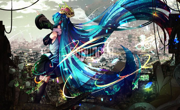 初音ミク（背景＆立ち絵）