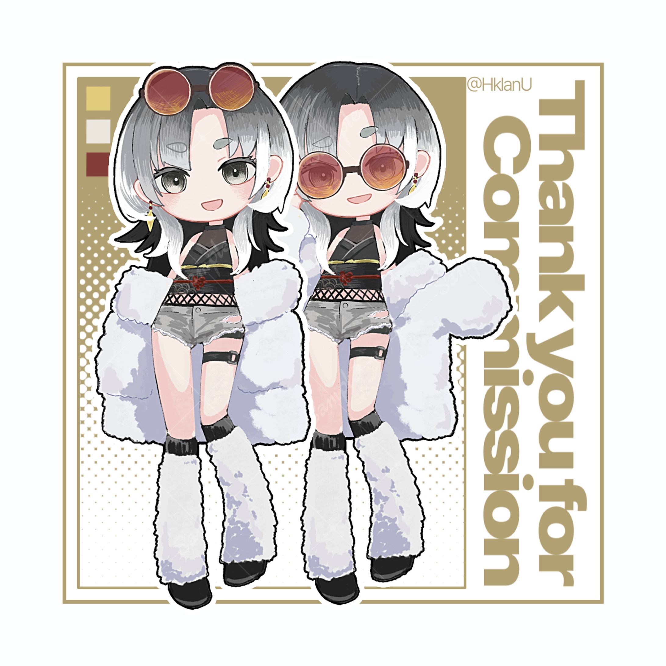 斑峰 雷様 ミニキャライラスト-1