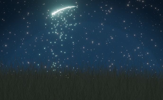 夜空と隕石/blender