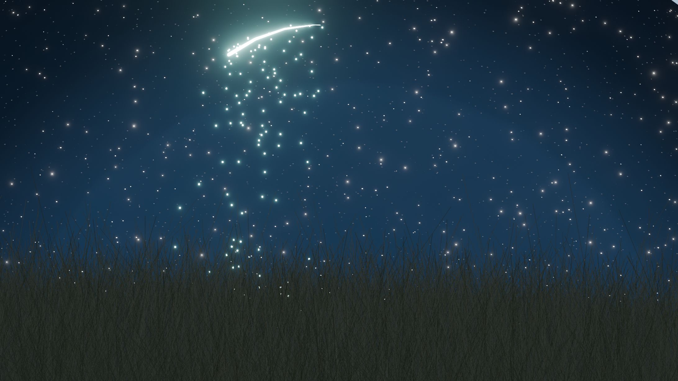 夜空と隕石/blender-1
