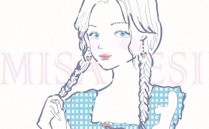 イラスト　三つ編みの女の子