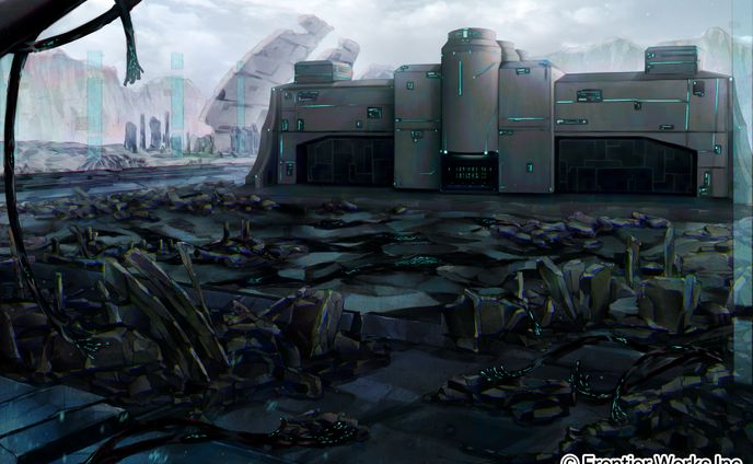 サイバーパンク風の廃墟