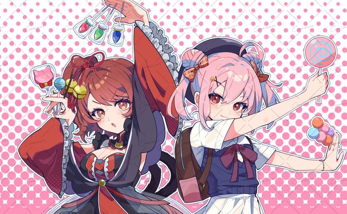 彩莉ざくろ様×茶々音ツカサ様 歌ってみた動画イラスト