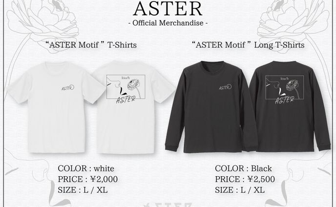 【Merchandise】ASTER Motif T-shirts