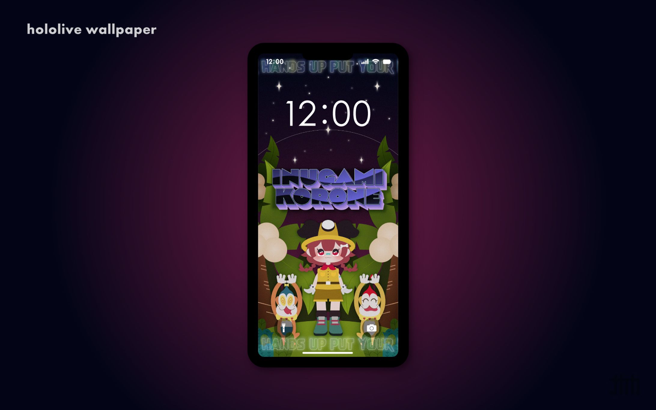 【二次創作】スマホ壁紙 戌神ころね 「WonkyMonkey」-1