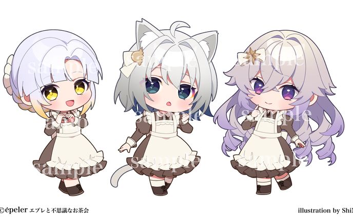 エプレと不思議なお茶会ミニキャライラスト