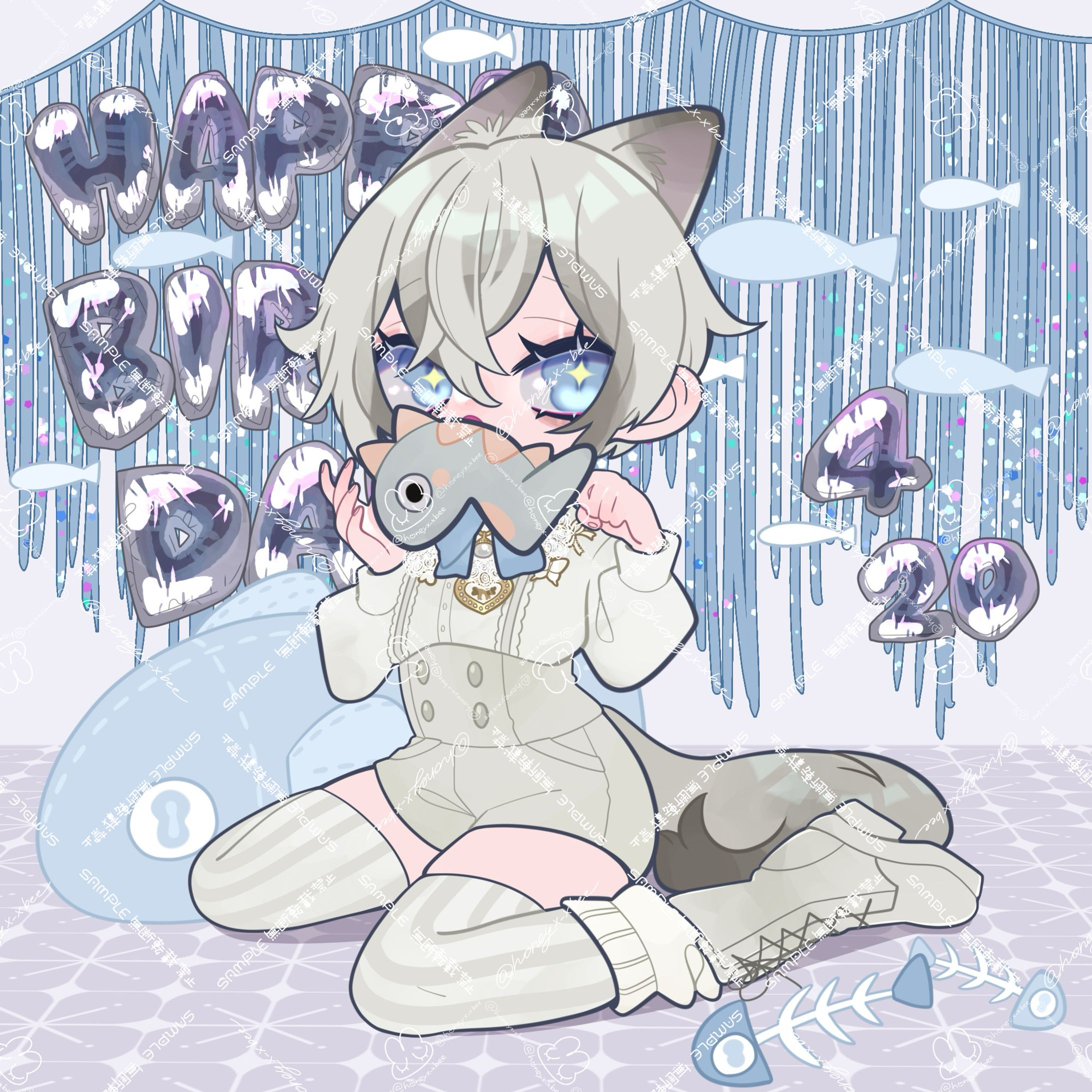 しっぽねこ様 メルバくんお誕生日イラスト-1