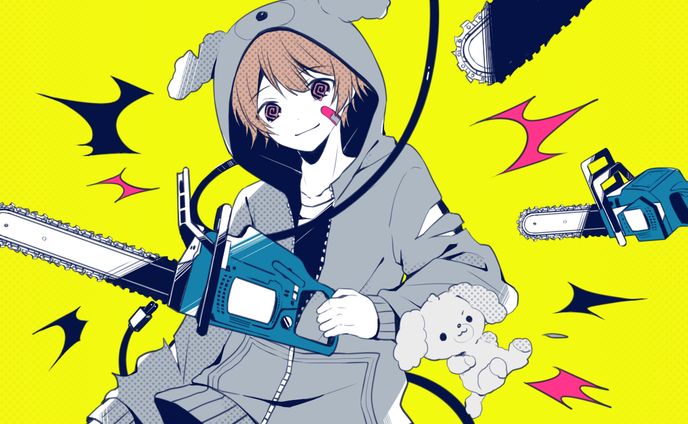 eMu様「メンタルチェンソー」cover イラスト