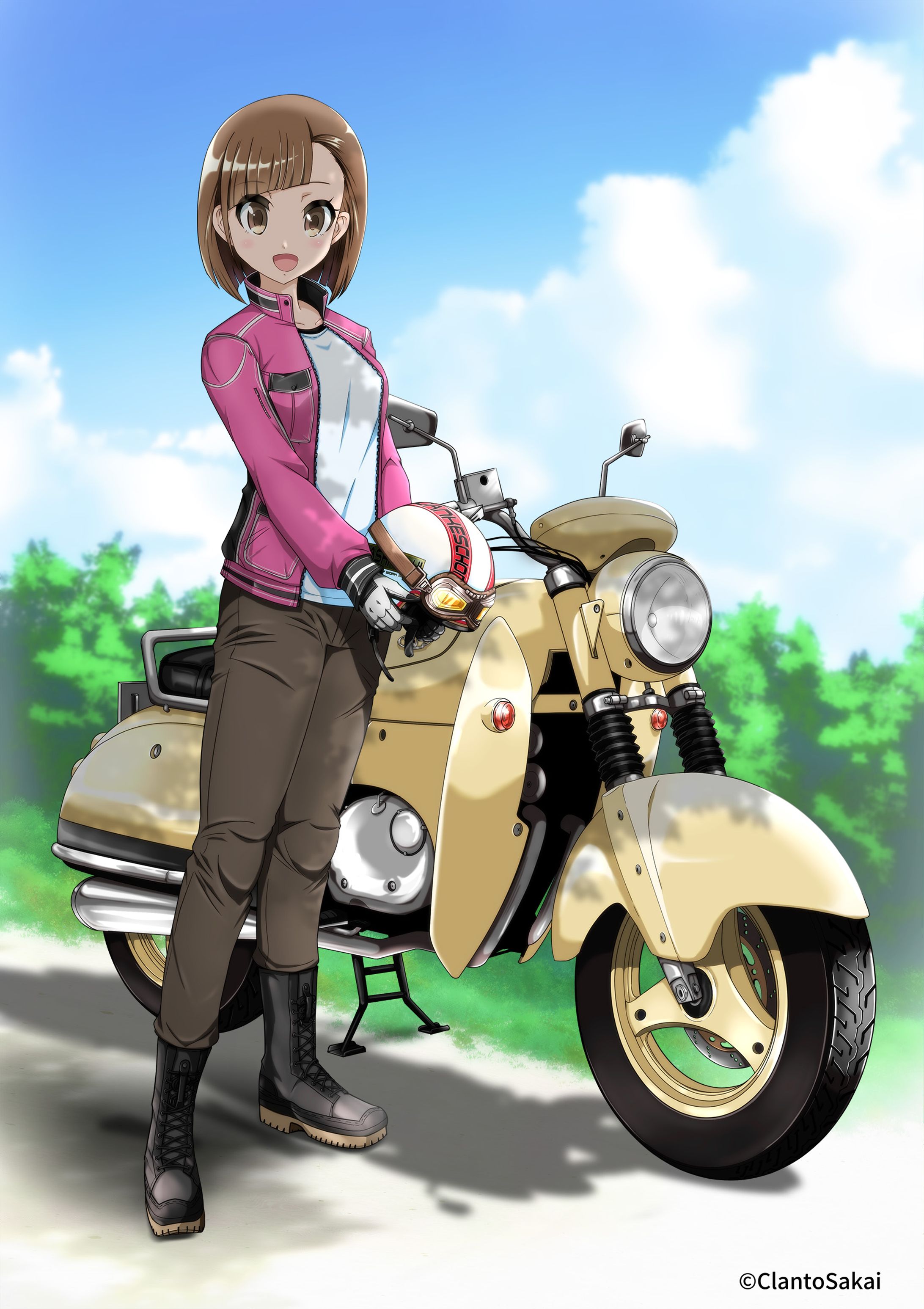 れみとバイク木漏れ日　（小）-1