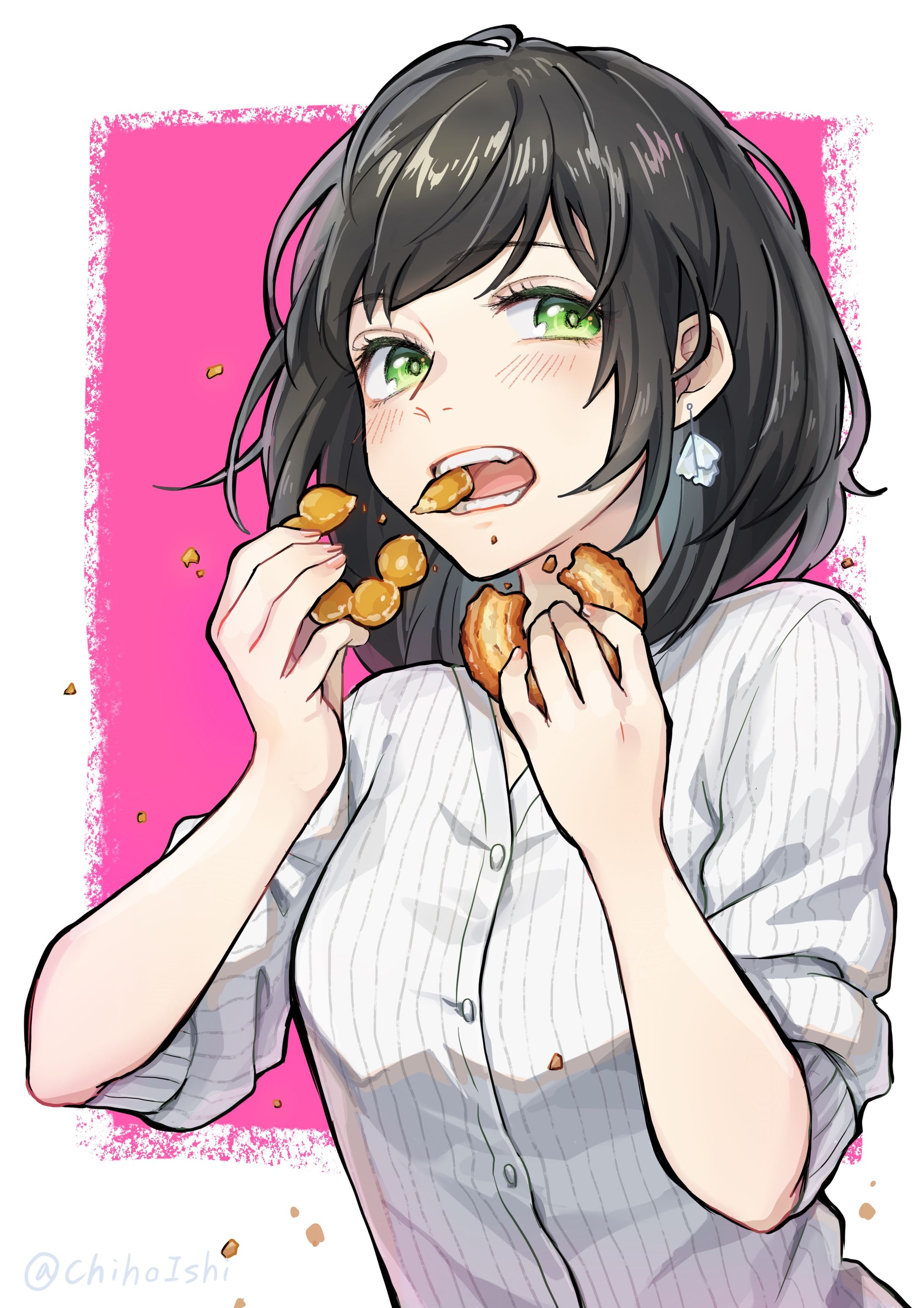 食べる女の子(ドーナツ)-1