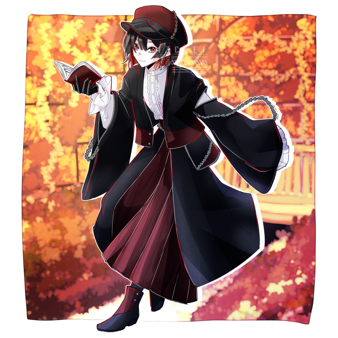 Favorite様 読書・勉学の秋 書生服風和風羽織＆シャツセット/袴風パンツ+ポーチセット