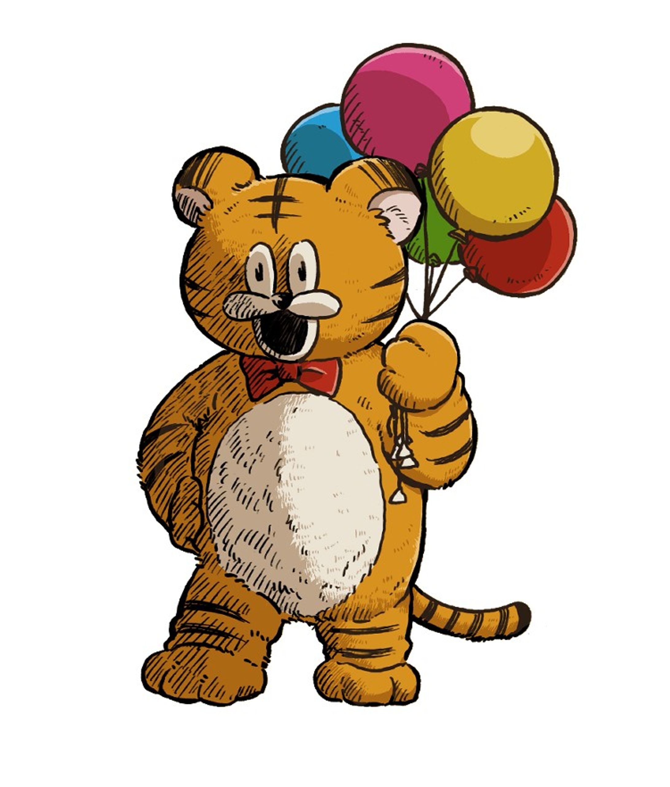 遊園地のトラのマスコットサンプルイラスト-1