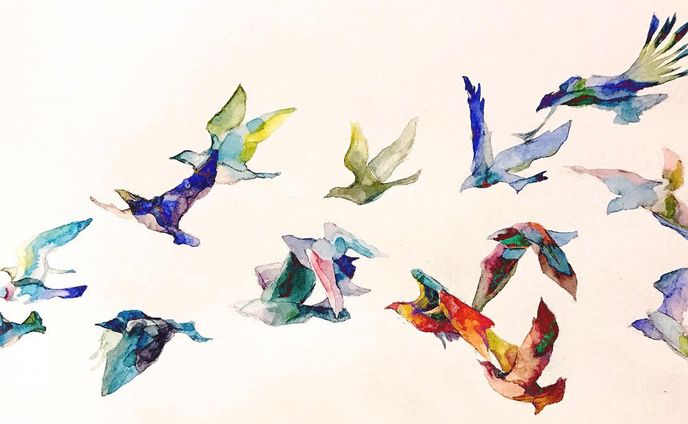 #鳥 #illustration #artwork #watercolor #水彩
