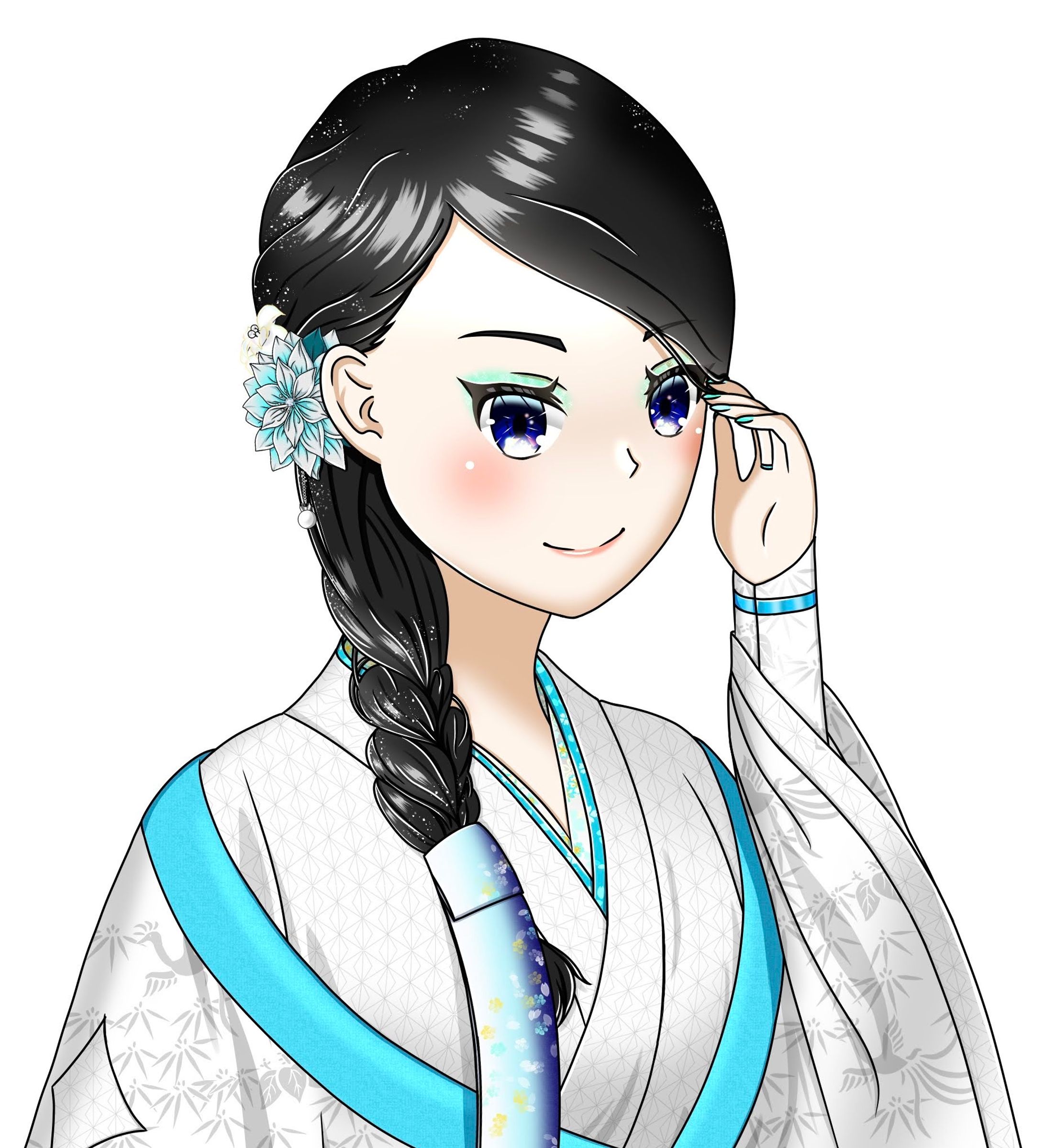 【似顔絵】着物女性-1