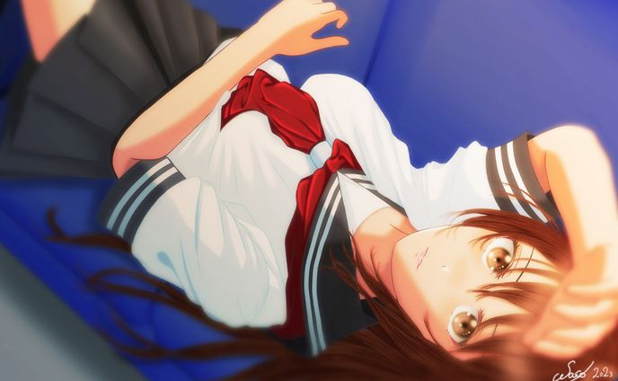 横になってる夏服じぇいけい