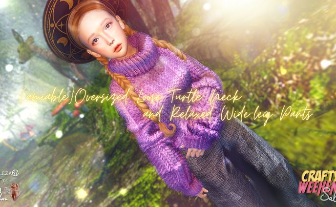 {amiable}Oversized Turtle Neck & Wide Pants@main store(CRAFTY WEEKEND SALE).