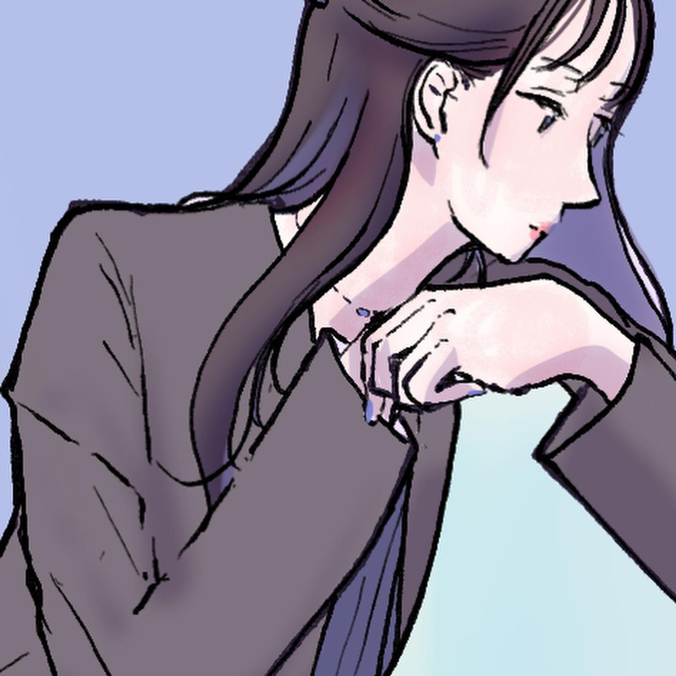 阿吽じゃない呼吸

#いびつなまま 
#イラスト #女性イラスト #スーツ好き #ときどきぽんこつ 

海みたいな広い広いところで月に乗ってゆらゆらと。
いびつなままでも、いいよね。

@denda_mao さんの新曲を聴いてイメージした絵を描きました。お誕生日おめでとうございます🤎🎂-1