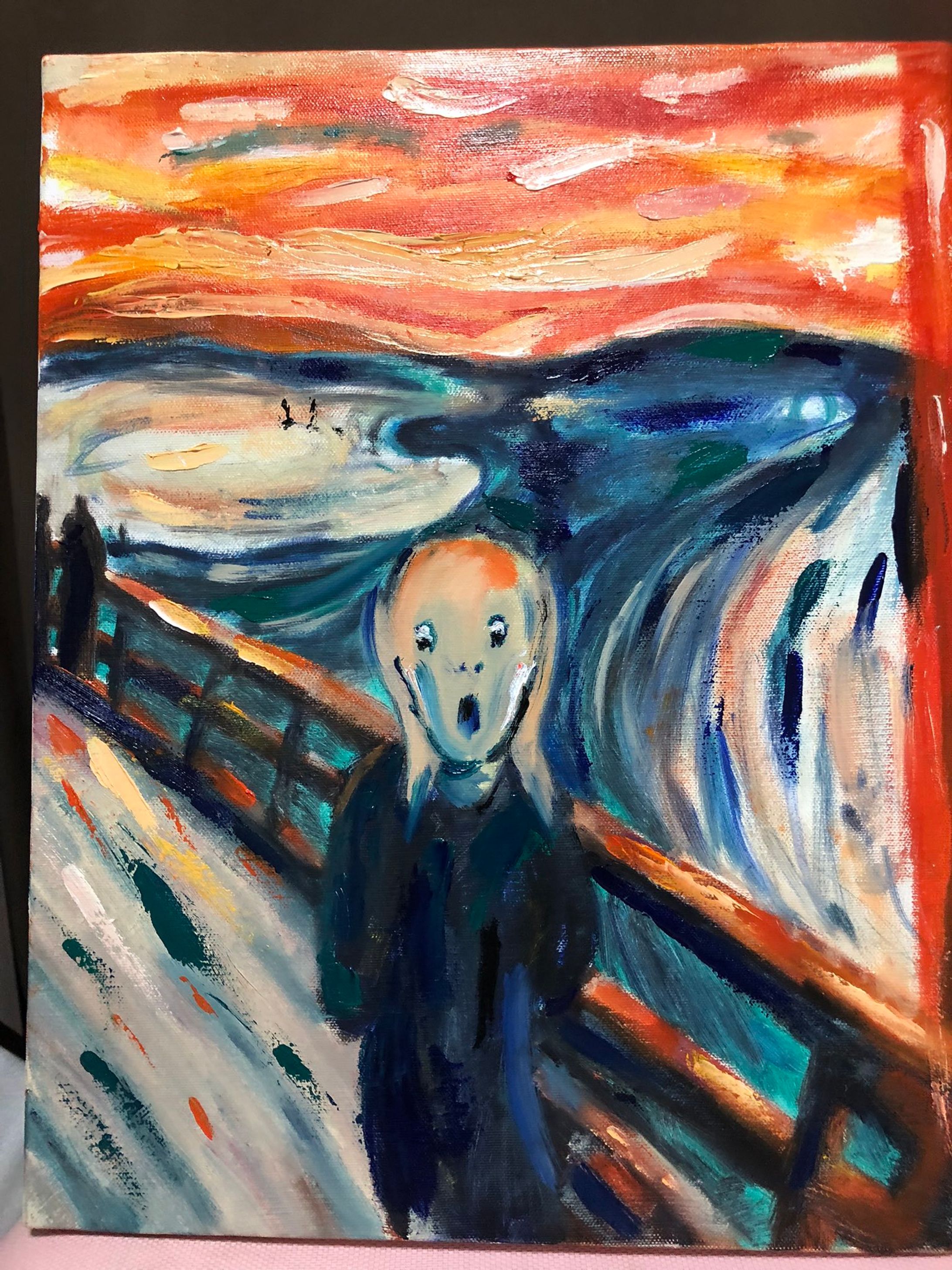 ムンクの叫び 模写 部活動-1