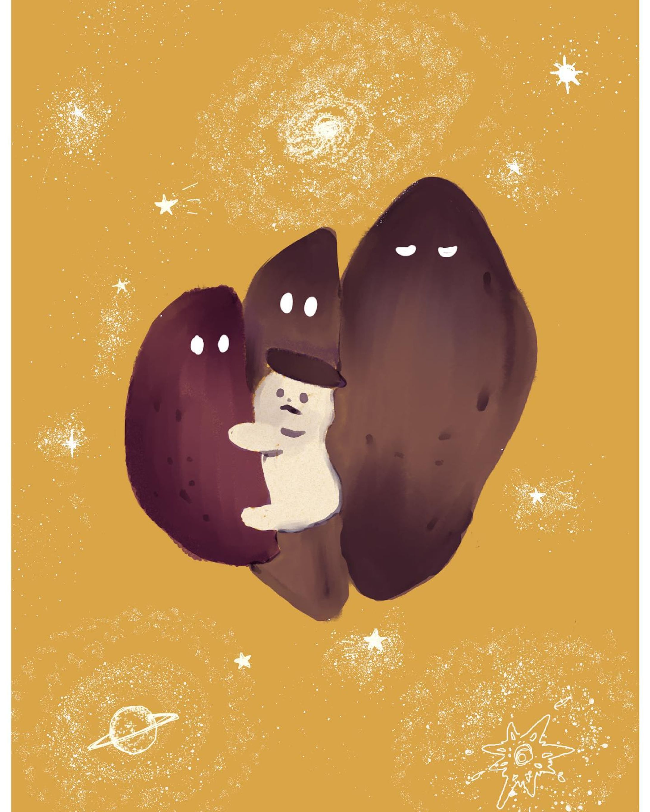 Happy New Year!!
2022年今年もよろしくお願いいたします🙇

2022年はインスタやノートもしっかり投稿していきたいのと、本を1冊完成させたいです！

イラストはあけましてエリンギおいもです！🍄

 #イラスト
 #illustration
 #artwork
 #きのこ
 #ハンドメイド
 #絵描きさんと繋がりたい 
 #エリンギちゃん-1