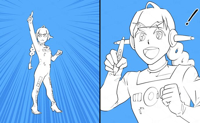 Youtube漫画　線画サンプル
