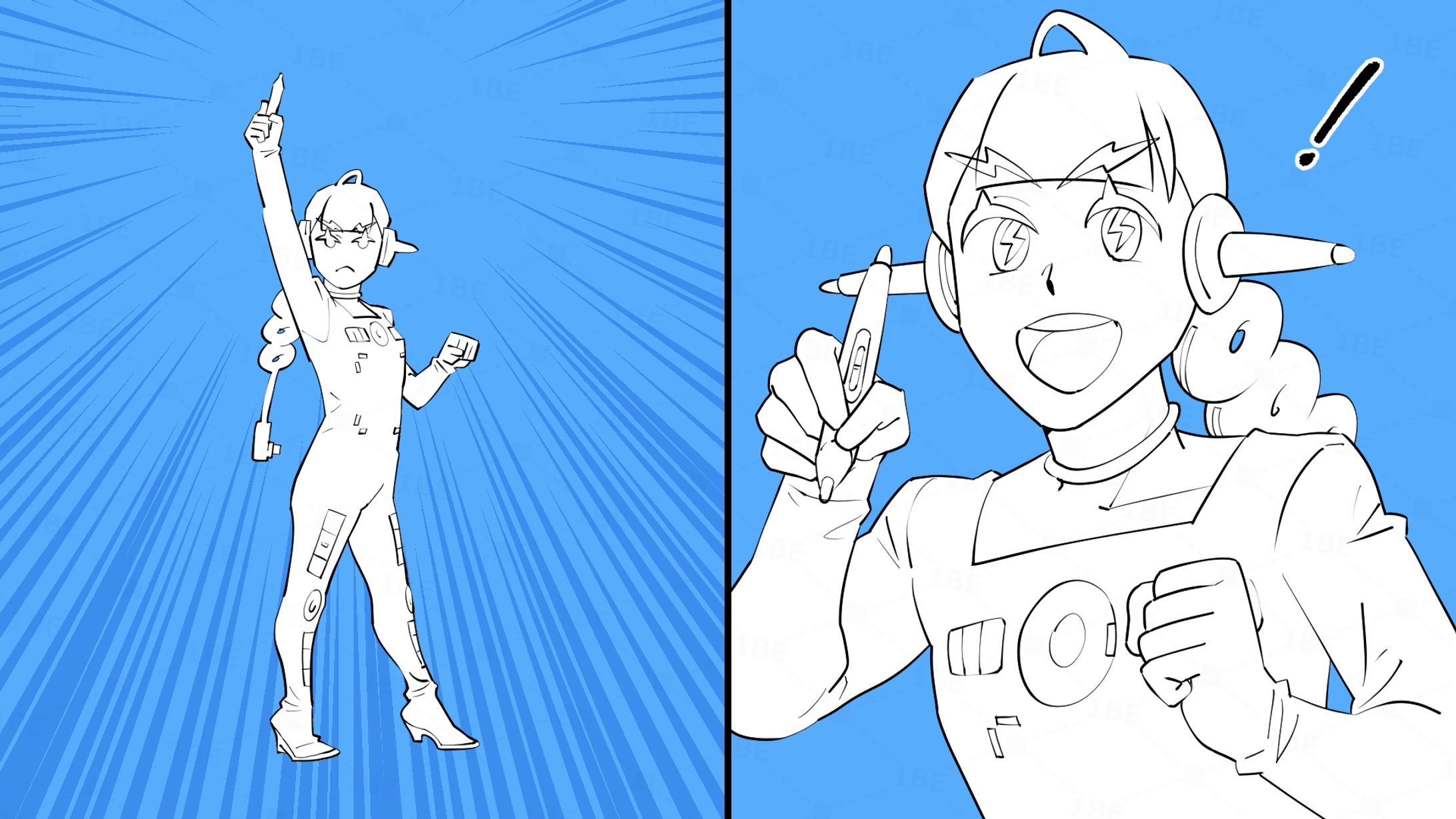 Youtube漫画　線画サンプル-1
