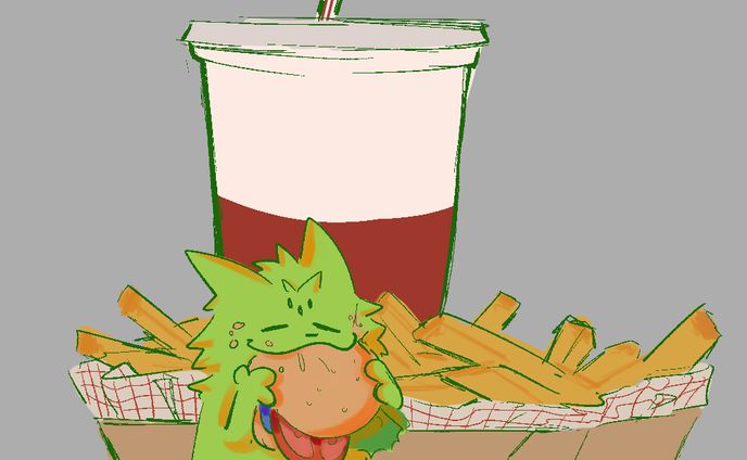 eatin a burger wit no honey mustard