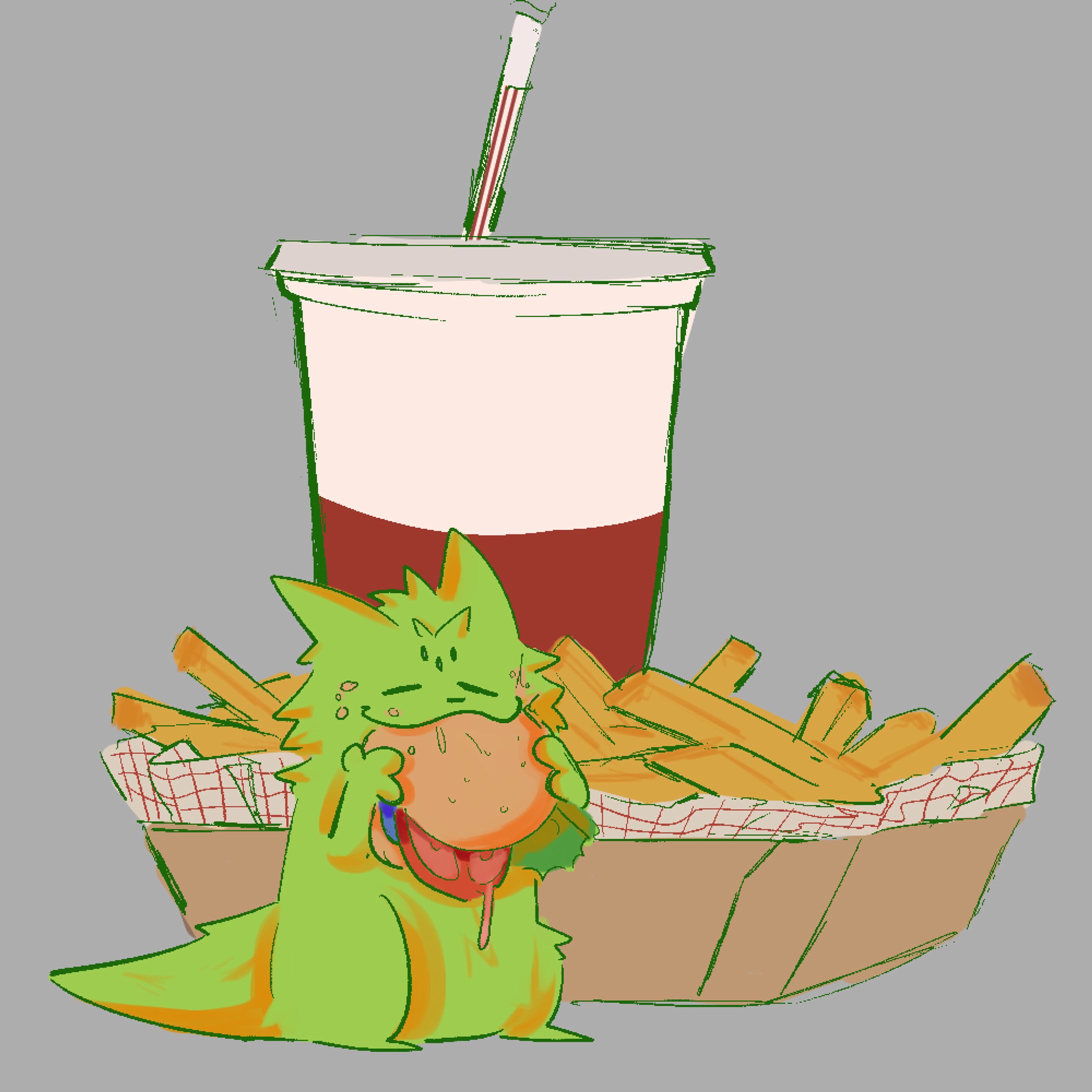 eatin a burger wit no honey mustard-1