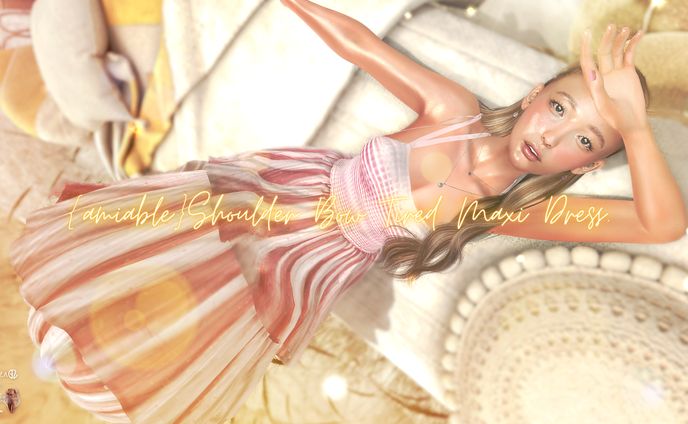 {amiable}Shoulder Bow Tired Maxi Dress＠the C88(Special SALE).