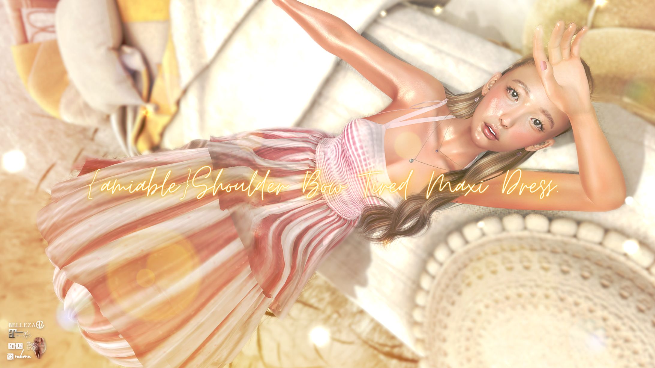 {amiable}Shoulder Bow Tired Maxi Dress＠the C88(Special SALE).-1