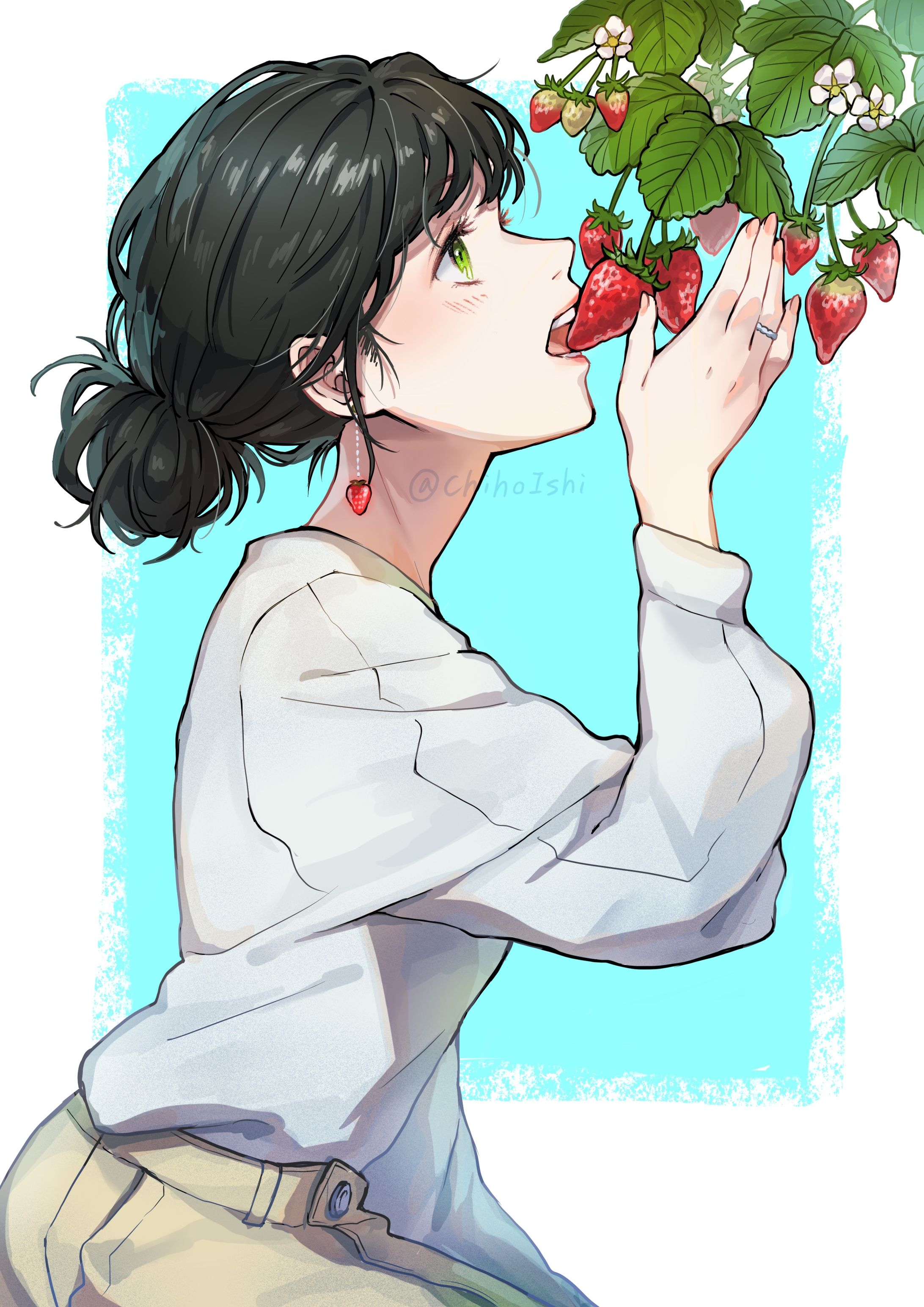 食べる女の子(いちご)-1