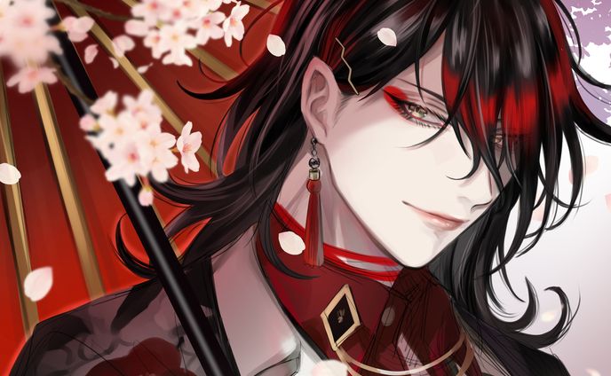 illustrator、白髪
