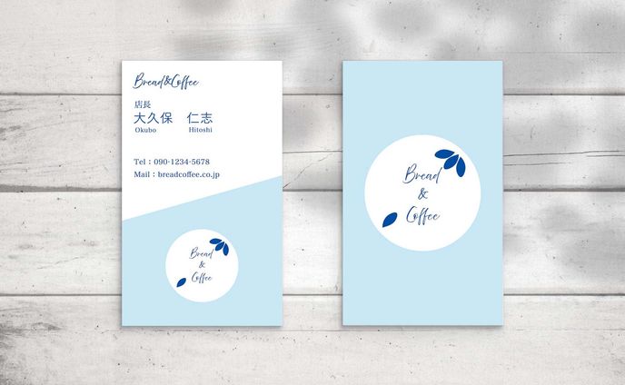 カフェ店舗のLOGO・名刺(縦版)を作成しました