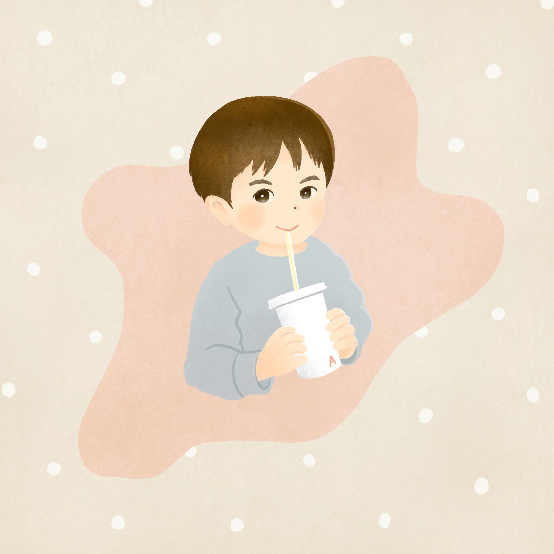 飲んでいる男の子-1