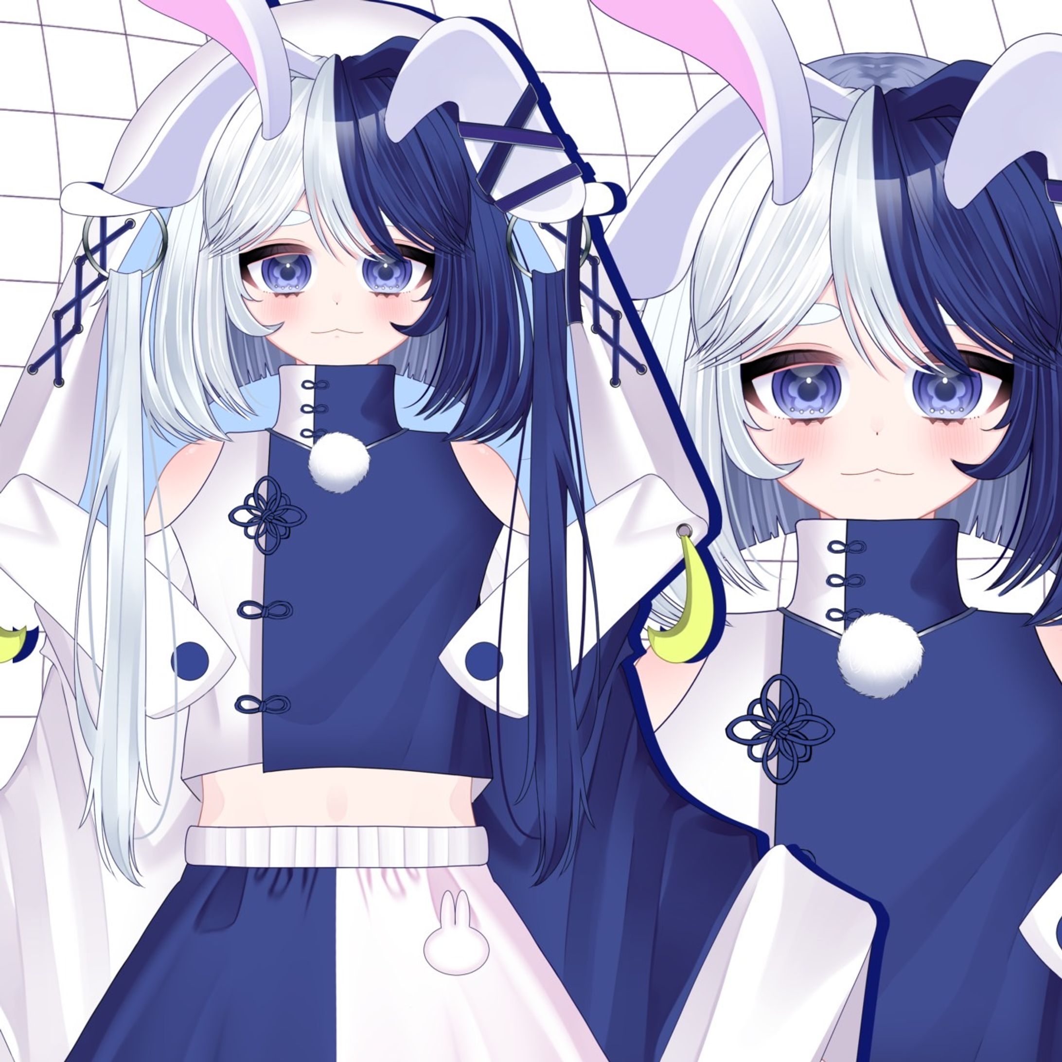 うさぎっ子/パーツ分けイラスト-1