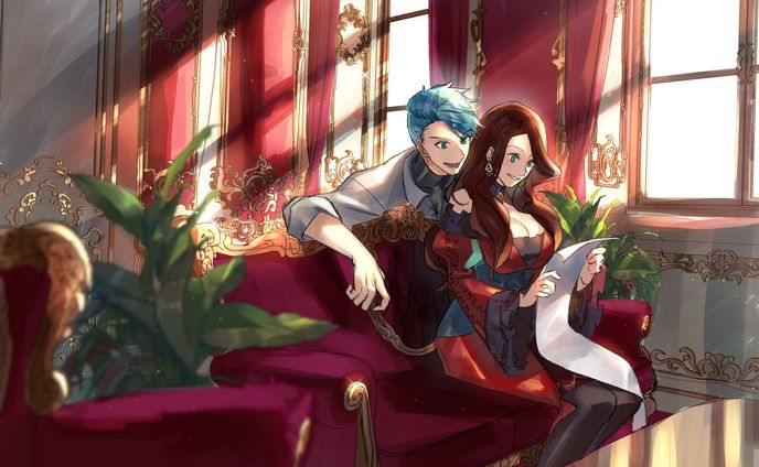 女性・男性・背景