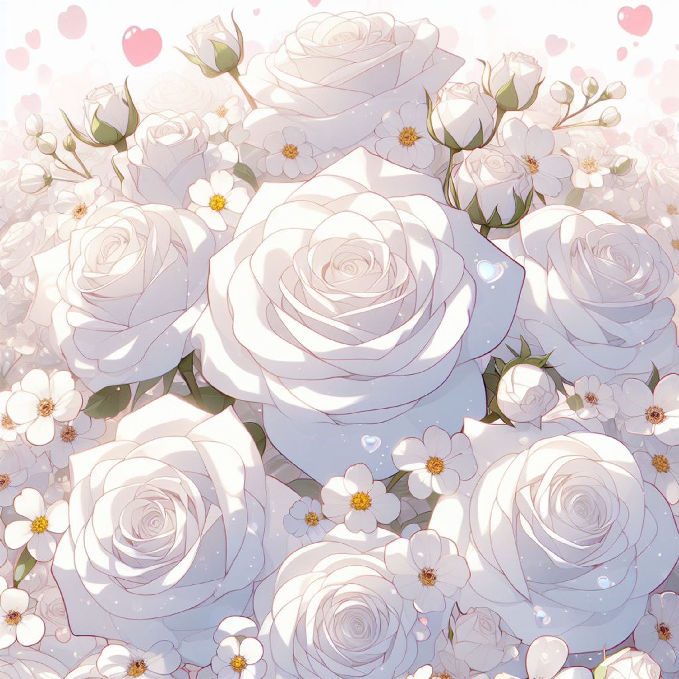 白い薔薇の背景素材-1