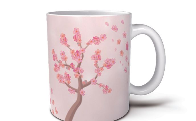桜のマグカップ【４色展開：桜色】