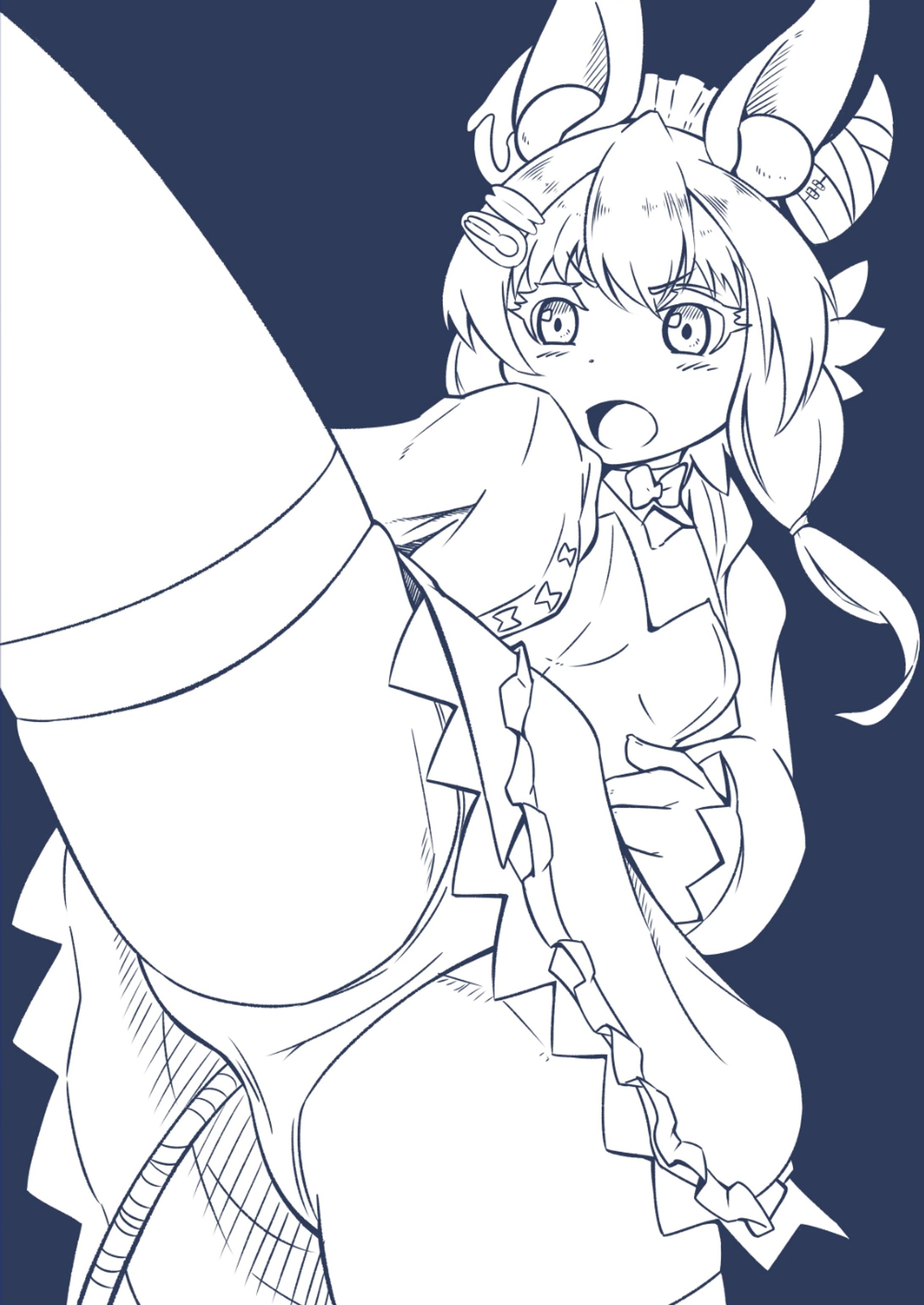 ふわり　線画-1