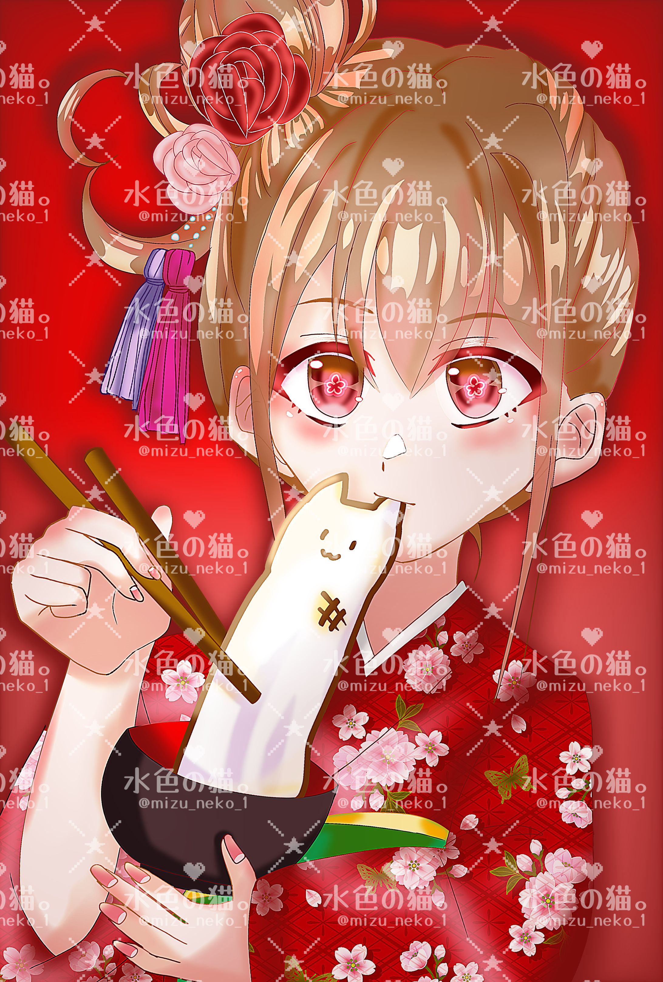 【OC】2026年賀状ｰ餅食ってる少女ｰ-1