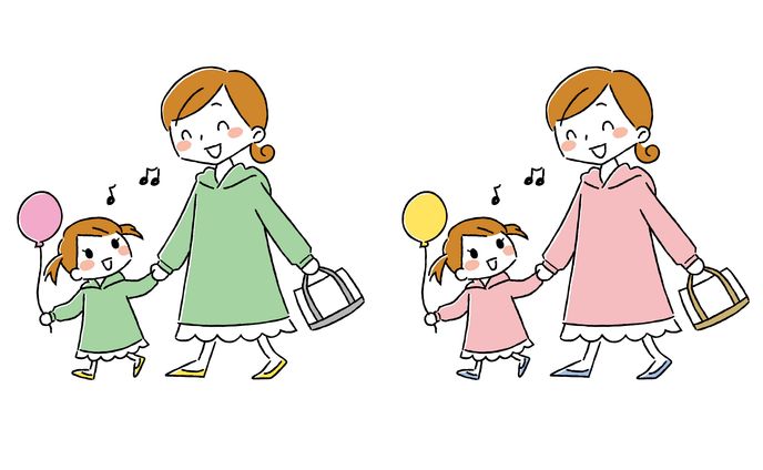 親子リンクコーデイラスト