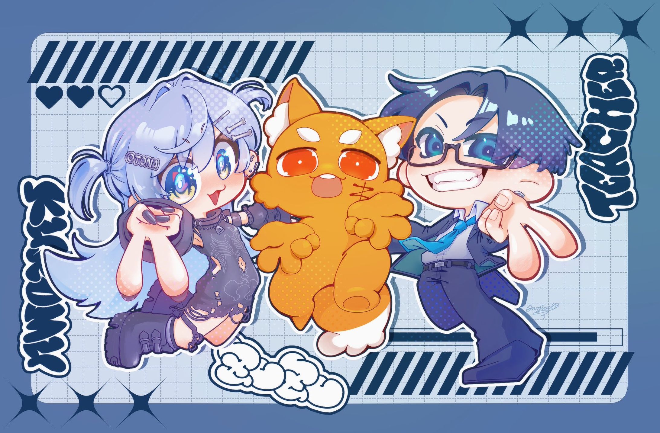 【FA】SDイラスト 夜乃くろむ、ズズ、リモーネ先生-1